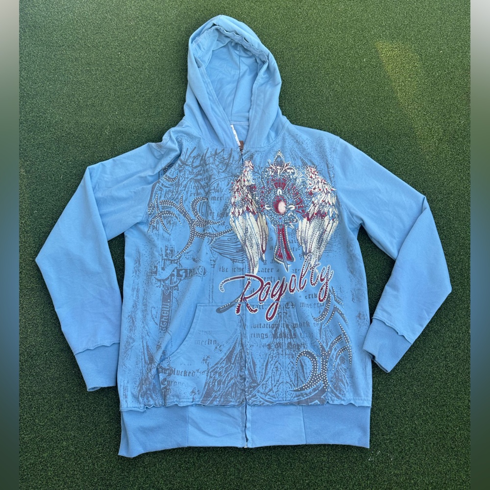 TRUE ROCK Vintage Urban Light Weight Hoody with Rhinestones XL